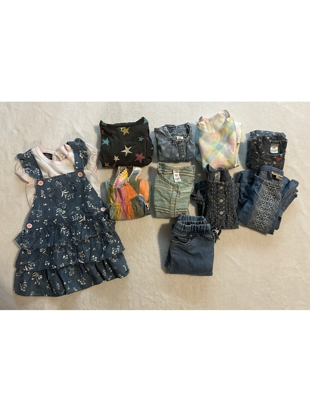 Baby Girl Clothes Lot 12 Piece Mixed Brands Including Carter's Size 24M
